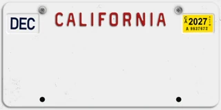 California 2 licence plate in Drift 36